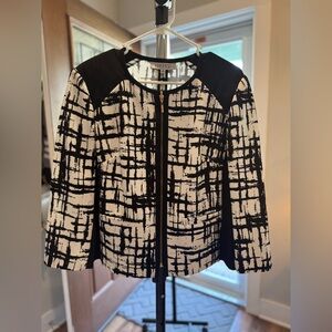 Kasper Black and White Patterned Women's Blazer